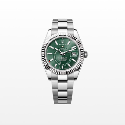 Unworn 2026 Rolex Sky-Dweller 42mm, 18k WG & Steel, Green, Oyster, 336934-0001
