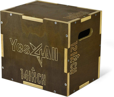 Plyo Box, 3-In-1 Wooden Box Jumps for Home Gym, 450 Lbs Boxes Step up with Smoot