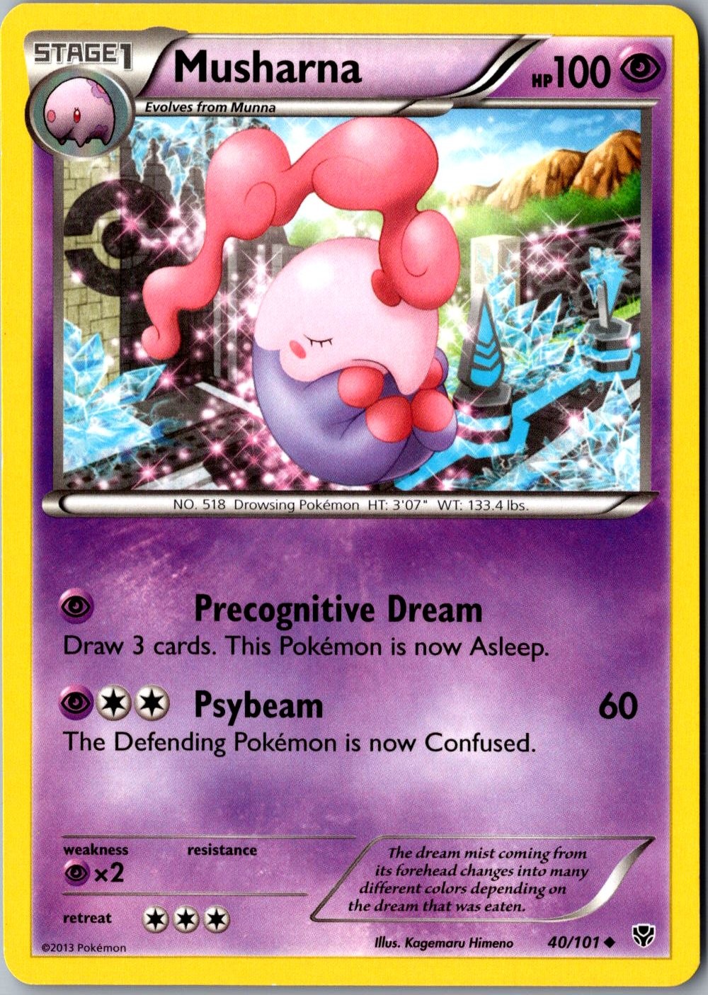 Musharna 40/101 Pokemon Card Lightly Played Uncommon Plasma Blast TCG Single