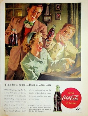 Original 1947 Vintage Print Ad: Time for Pause, Have a Coca-Cola #Collectives