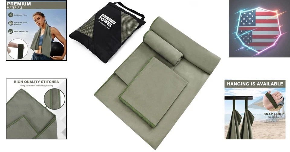 Ultra-Soft Quick Dry Camping Towels - 3 Sizes Perfect for Outdoor Adventures - Image 2 of 4