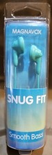 Magnavox Shuffle In Ear Headphones Smooth Bass 8.6mm Great Sound Aqua Earbuds