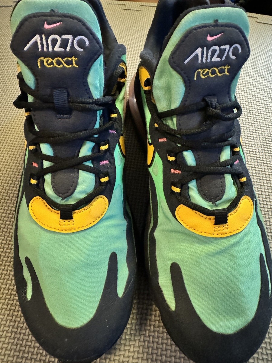 Nike Mens Air Max 270 React AO4971-300 Green Lace-Up Sneaker  display picture 3