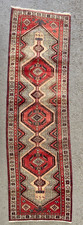 ANTIQUE KAZAK RUNNER, HANDMADE HALLWAY VINTAGE CAUCASIAN RUG CARPET 9'9" x 2'11"