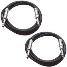 Seismic Audio Speakers TRS Male ¼” to TRS Male ¼” Patch Cable, 2 Foot Balanced C
