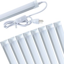 4FT 8 Pack LED Shop Light T8 Linkable Ceiling Tube Fixture 24W Daylight 6000K