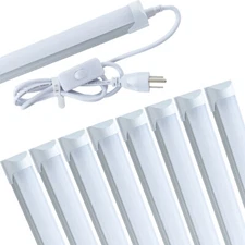 4FT 8 Pack LED Shop Light T8 Linkable Ceiling Tube Fixture 24W Daylight 6000K 