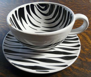 Zebra Striped Soup Cup Saucer Italian Made Vintage 1970s Ebay