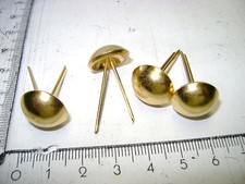(16mm) 4x Buckelsplinte Messing gl&auml;nzend goldfarbend Kopf-Durchmesser f&uuml;r K&uuml;rass