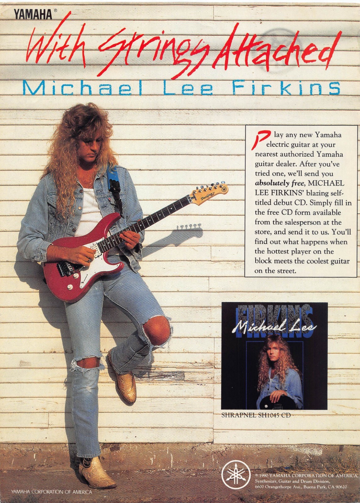 Yamaha Guitar Strings Magazine Print Ad Michael Lee Firkins Endorsed Shrapnel