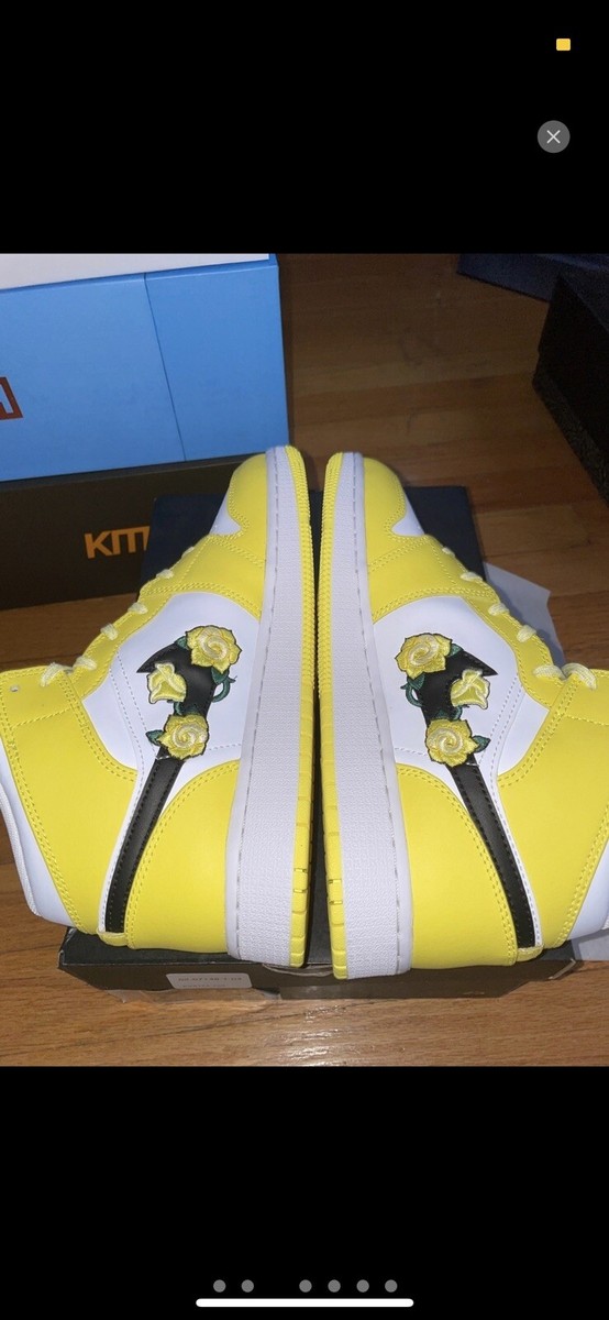 Air Jordan 1 Mid Yellow Flowers Floral Size 7Y GS SE | eBay