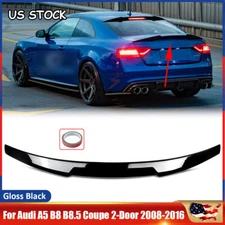 Rear Trunk Spoiler Wing For Audi A5 B8 B8.5 2Door Coupe 2008-2016 Gloss Black
