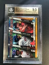 Rafael Devers Graded 2018 Bowman Mega Talent Pipeline Orange Ref Becektt 9.5