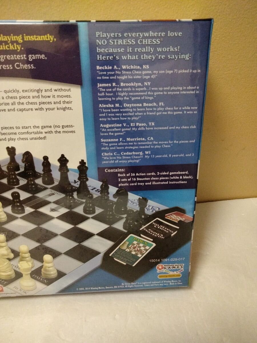 No Stress Chess Board Game-Learn Chess Easy-For Kids and Adults-New Sealed