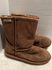 BEAR-PAW Emma Short Boots 608 Hickory Casual Youth Sz 5 Brown Fur Nice Condition
