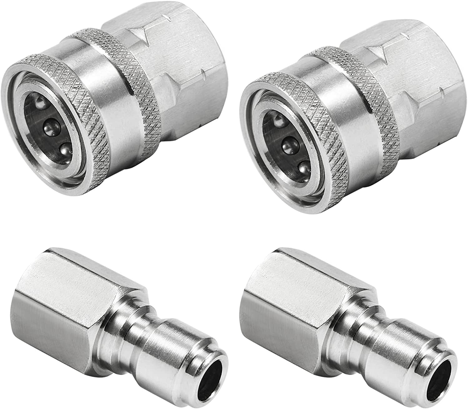 Pressure Washer Quick Connect Fittings, 3/8 Inch Adapter Set, Stainless Steel, F