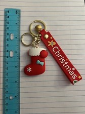 Christmas Stocking Keychain Silicone  Metal New Fast Shipping 