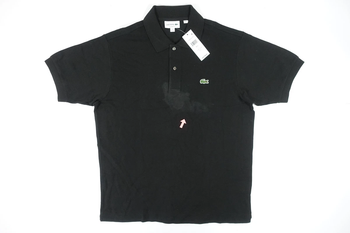 LACOSTE L1212 BLACK LARGE 5 CLASSIC FIT POLO SHIRT MENS DEFECT eBay