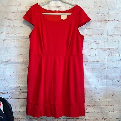 ModCloth Red sheath dress knee length pleated My Byline of work Ruffle  retro | eBay