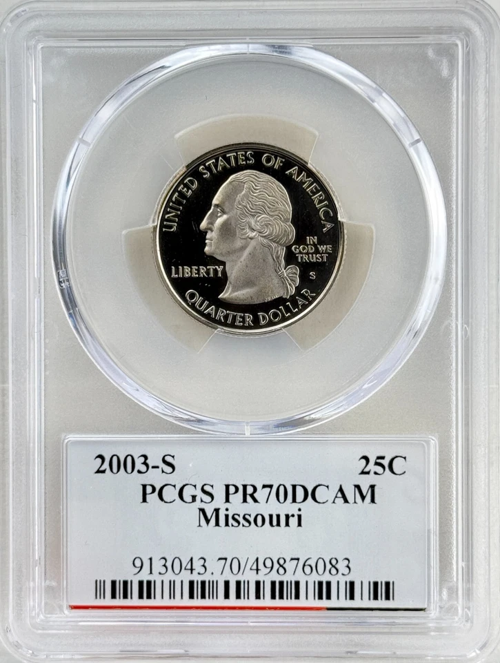 Missouri Quarter PR 70 DCAM PCGS Clad 2003 Best Top Grade 25c State Flag Label - Image 2 of 2