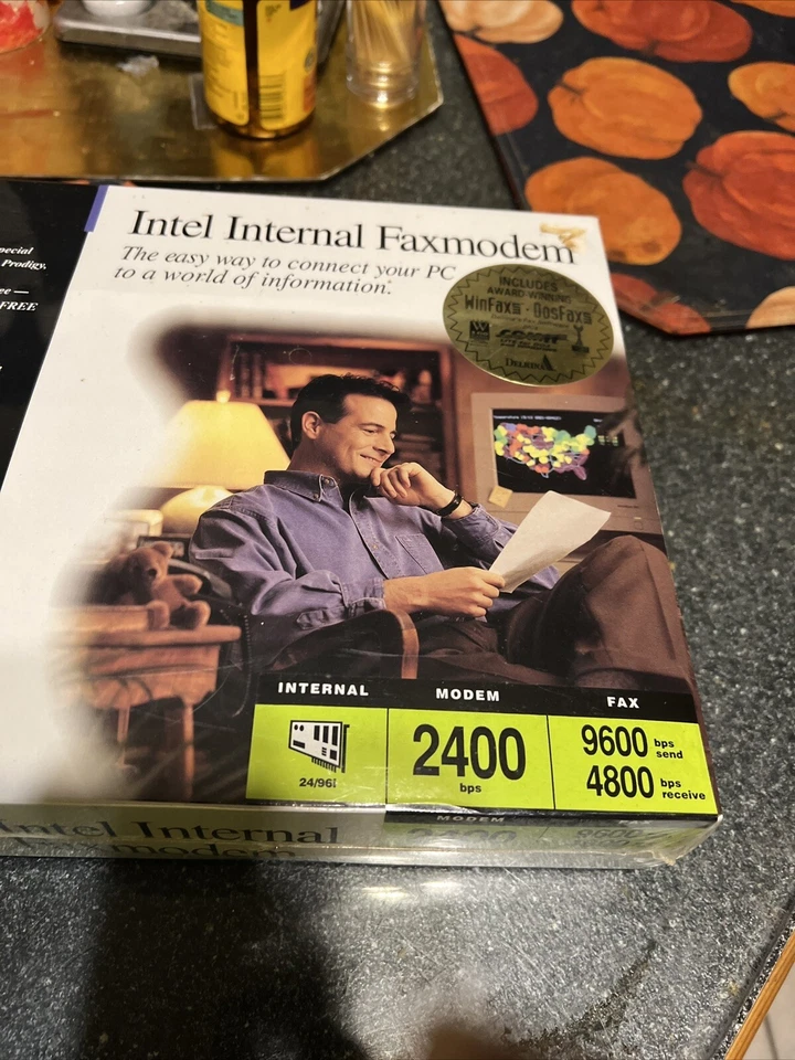 1993 Unopened Intel Internal Faxmodem 2400 Bps Fax 9600 4800 Bps . Prodigy $100 - Image 2 of 4