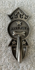 Dog Coat Pet Leash Hook Collar Key Wall Mount Rustic Hanger Dogs Rule
