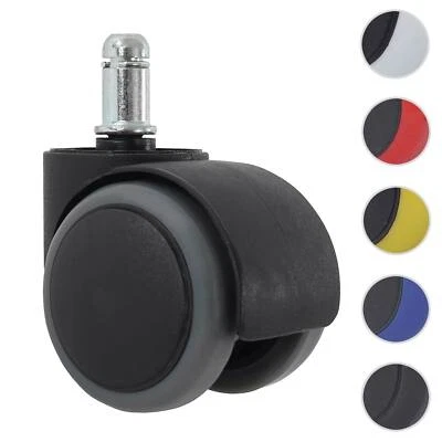 5er-Set Hartbodenrollen HWC-H86, Stuhl-Rollen, 150kg belastbar 50mm