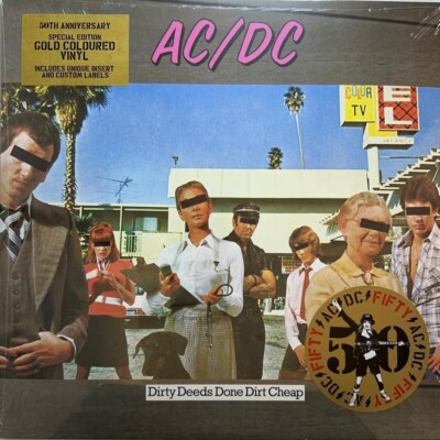 AC/DC - Dirty Deeds Done Dirt Cheap 50th Anniversary Limited Gold Vinyl Record