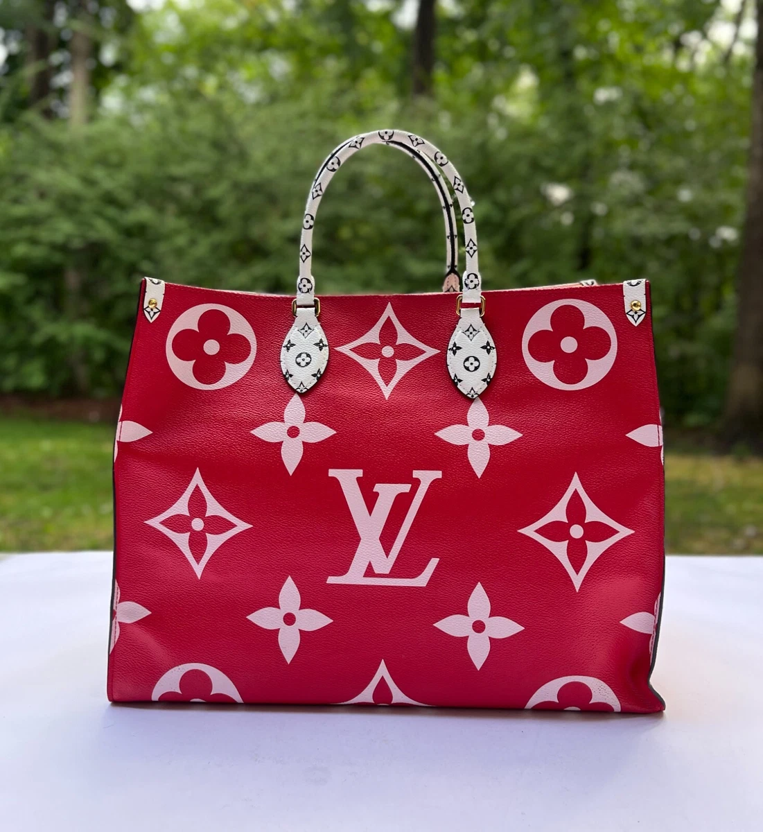 Louis Vuitton Onthego Monogram Giant Red/Pink in Coated Canvas with  Gold-tone - US