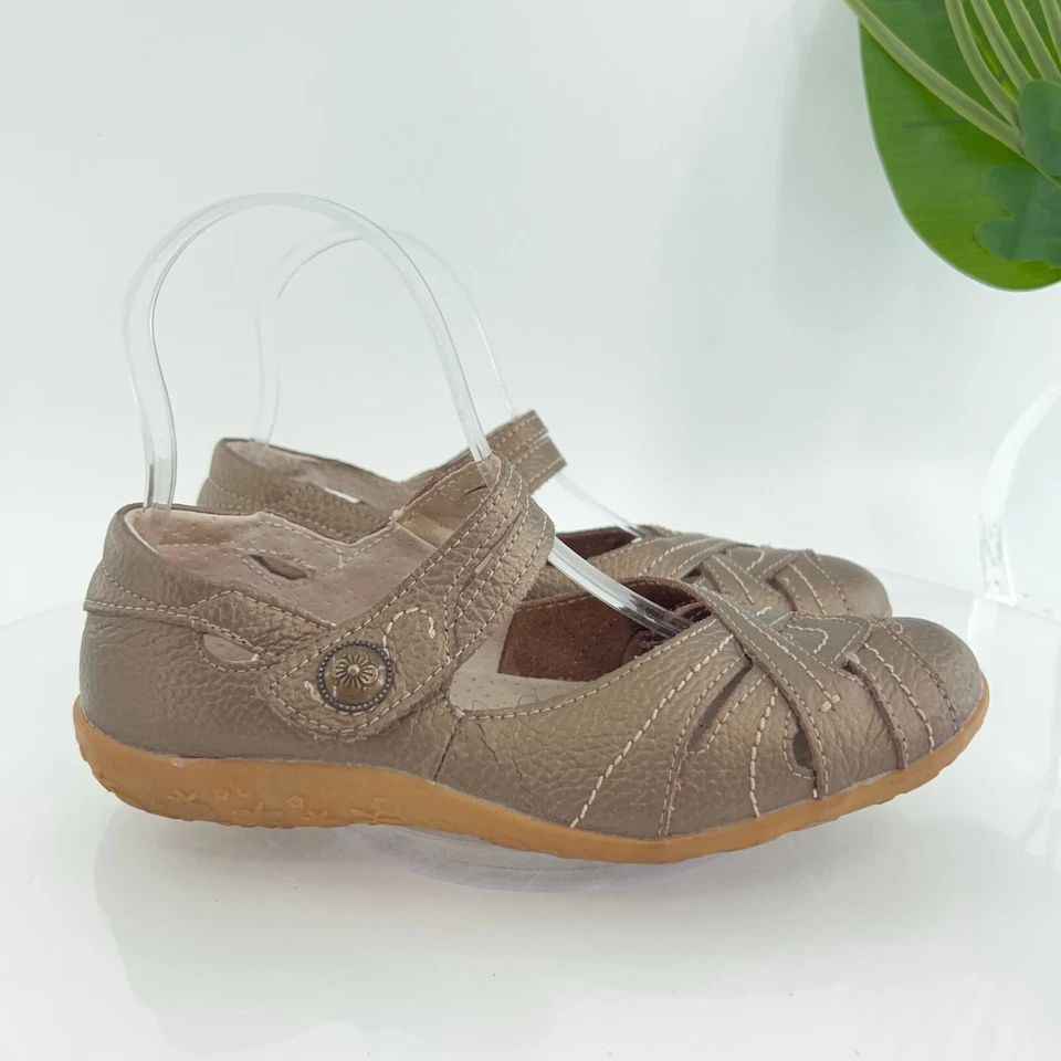 Spring Step Luvett Mary Jane Shoes Women's Size 37 6 Bronze Leather Flats - Image 3 of 4