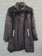 New Luxe Especially Yours Touched With Jewels Faux Fur Browm Coat Size 2x