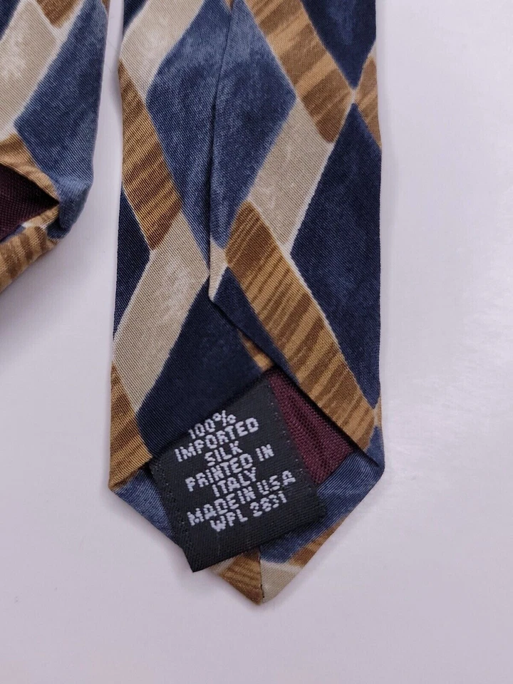 Corbata formal Cambridge Classics para hombre 59"Lx3,75"W marrón/azul Foto 4 de 4