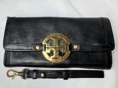 Tory Burch leather long wallet, black