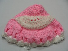 PINK - HAND KNITTED - OVAL SHAPED - TODDLER ONE SIZE STOCKING CAP BEANIE HAT 