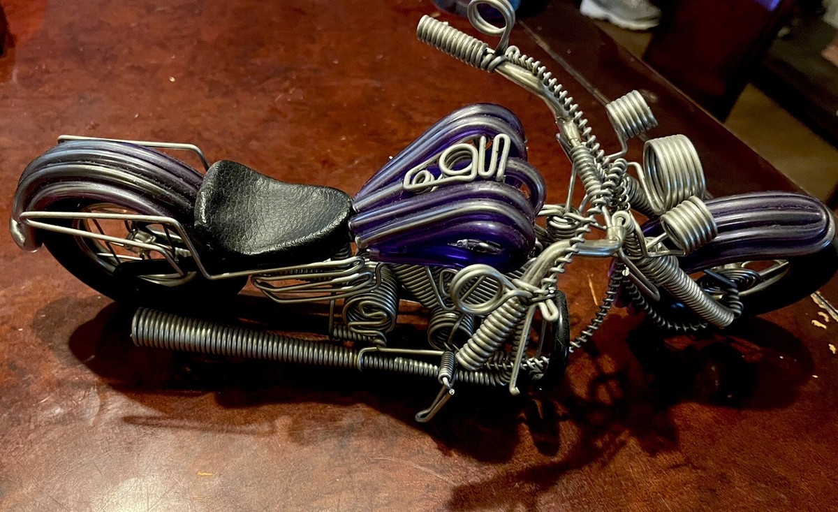 Motorcycle “Hand Made” Wire Motorcycle 13”L X 5”W X 6”T Perfect Collector 
