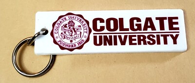 Vintage Large Colgate University College 5 Inch White Plastic Keychain POB RARE
