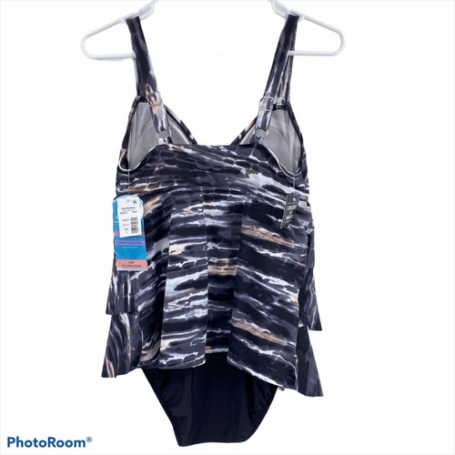 Costume da bagno unico a strati Swim Solutions taglia 10 tie dye hip minimizer NUOVO - Foto 9 di 9