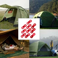 10Pcs Camping Tent Lock Cord Rope Fastener Guy Line Tensioners Bent Runners