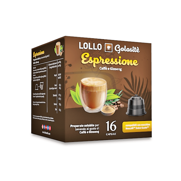 Caffè al Ginseng, Capsule compatibili Nescafè Dolce Gusto, Lollo Caffè, 16 pezzi