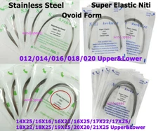 10pack Dental Ortho Arch Wire Super Elastic Niti/SS Round Rectangular Ovoid Form