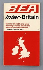 BEA BRITISH EUROPEAN AIRWAYS INTER-BRITAIN AIRLINE TIMETABLE SUMMER 1971 NO.2