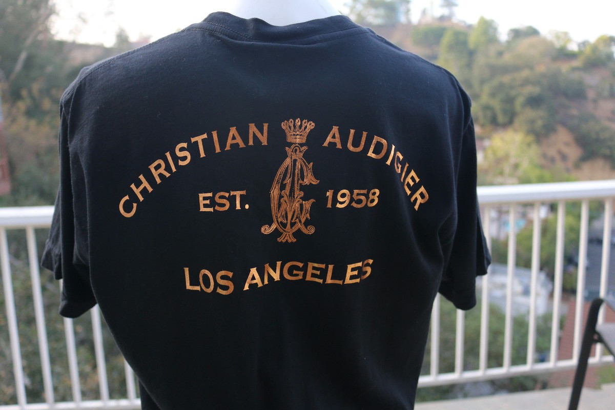 S Christian Audigier Shirt T-Shirt Tee Black Red Logo Small