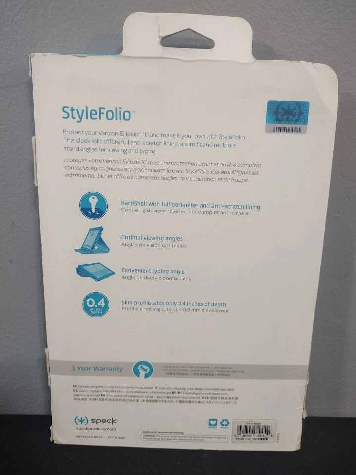 Speck StyleFolio Verizon Ellipsis 10 Black Tablet Folio Case Cover, Kickstand - Image 4 of 4