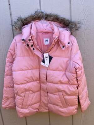 NEW Gap Pink Girls Puffer Coat Jacket Snow XL XXL L Water Resistant