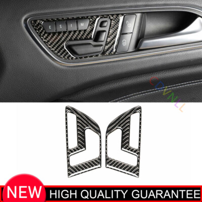 For Benz GLA CLA 13-2019 Real Carbon Fiber Memory Seat Button Switch Cover Trim