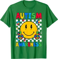 Autism Awareness Autism Squad Support Smile Face Unisex T-Shirt