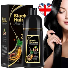 500ml Hair Dye Shampoo Natural Black Permanent Instant Dye Hair Color Shampoo UK