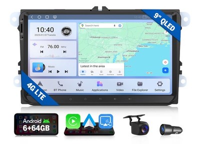 9 inch QLED 6+64 Android for VW Tiguan 2009-2015 Car Stereo Radio CarPlay 4G LTE