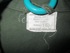 US Military Men's Coveralls Medium 46 Sateen Cotton Green Type 1 Vintage