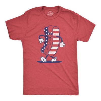Mens Fourth Of July Hotdog T Shirt Funny Patriotic Cookout Grilling Tee for Guys